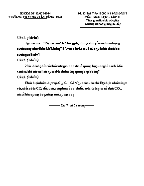 Đề kiểm tra học kì I Sinh học 12 (Có đáp án) - Năm học 2016-2017 - Trường THPT Nguyễn Đăng Đạo